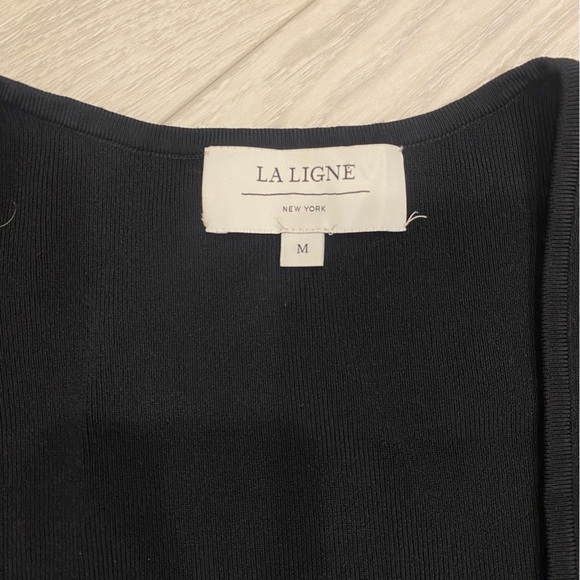 La Ligne NYC Veronica dress black size M medium short sleeve square neckline - Picture 6 of 7